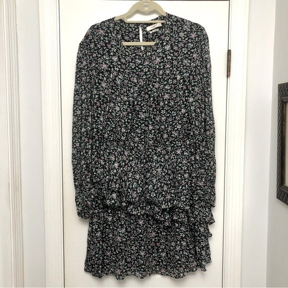 Etoile Isabel Marant Java Dress Black Ditsy Floral Printed Size Euro 38 S/M - Picture 5 of 9